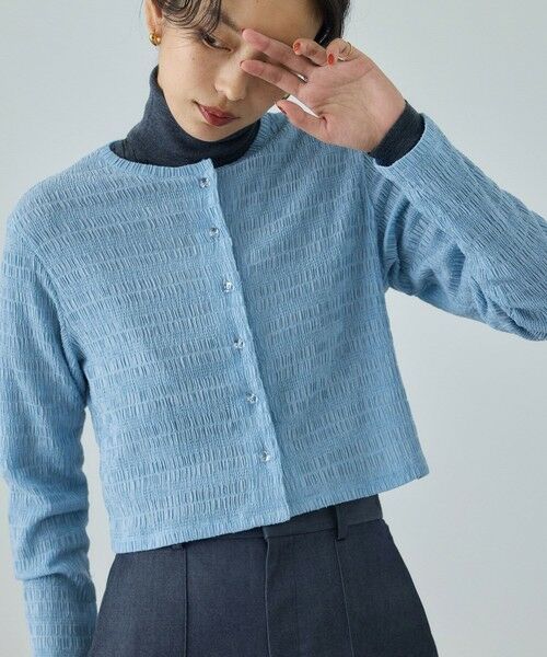 ROPE' / ロペ カーディガン・ボレロ | ボタニカルダイコンパクトカーディガン/イージーケア・アンサンブル対応 | 詳細5