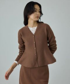 ROPE' / ロペ ニット・セーター | ウール混ニットペプラムカーディガン/イージーケア・セットアップ対応