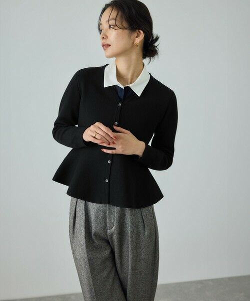 ROPE' / ロペ ニット・セーター | ウール混ニットペプラムカーディガン/イージーケア・セットアップ対応 | 詳細11