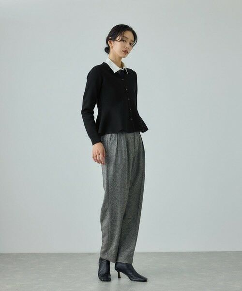 ROPE' / ロペ ニット・セーター | ウール混ニットペプラムカーディガン/イージーケア・セットアップ対応 | 詳細7