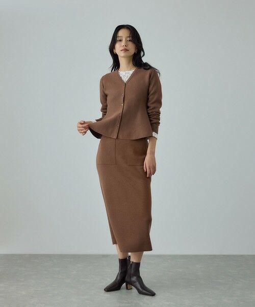 ROPE' / ロペ ニット・セーター | ウール混ニットペプラムカーディガン/イージーケア・セットアップ対応 | 詳細8