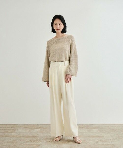 ROPE' / ロペ ニット・セーター | 【洗える】スラブリネン ボートネックプルオーバー | 詳細3