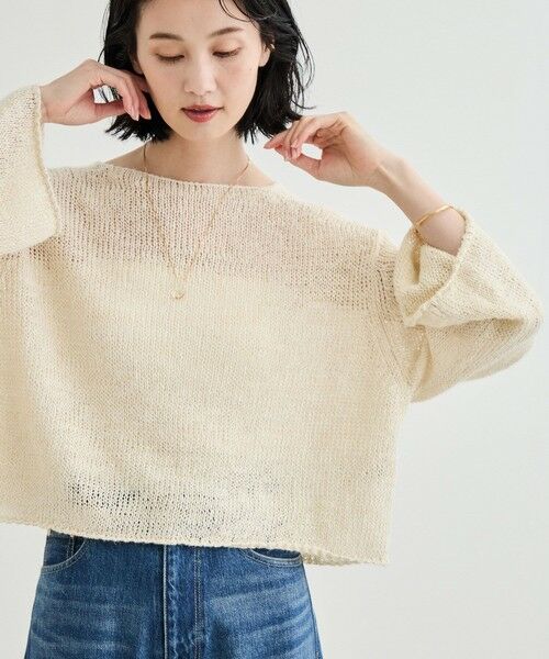 ROPE' / ロペ ニット・セーター | 【洗える】スラブリネン ボートネックプルオーバー | 詳細5