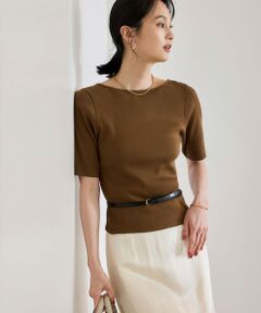 ROPE' / ロペ カットソー | 【洗える】テレコ5分袖ニットプルオーバー