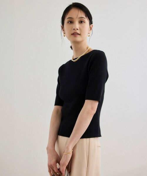 ROPE' / ロペ カットソー | 【洗える】テレコ5分袖ニットプルオーバー | 詳細1