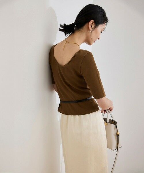 ROPE' / ロペ カットソー | 【洗える】テレコ5分袖ニットプルオーバー | 詳細7