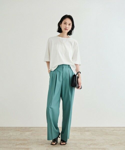 ROPE' / ロペ Tシャツ | 【洗える・ナノシア加工】スムース半袖 Aラインカットソー | 詳細1