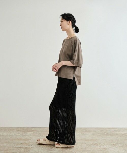 ROPE' / ロペ Tシャツ | 【洗える・ナノシア加工】スムース半袖 Aラインカットソー | 詳細3