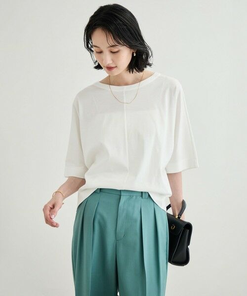 ROPE' / ロペ Tシャツ | 【洗える・ナノシア加工】スムース半袖 Aラインカットソー | 詳細5