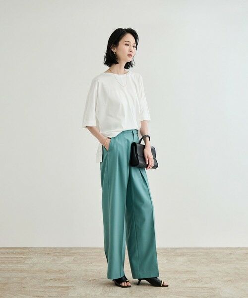 ROPE' / ロペ Tシャツ | 【洗える・ナノシア加工】スムース半袖 Aラインカットソー | 詳細6