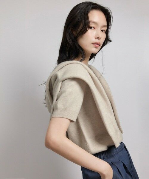 ROPE' / ロペ ニット・セーター | ウールカシミヤブレンド 5分袖ニットプルオーバー/イージーケア | 詳細13