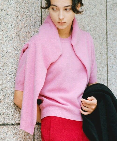 ROPE' / ロペ ニット・セーター | ウールカシミヤブレンド 5分袖ニットプルオーバー/イージーケア | 詳細3