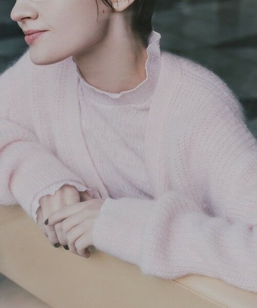 ROPE' / ロペ Tシャツ | ボタニカルダイフレアスリーブハイネックカットソー/イージーケア・アンサンブル対応 | 詳細1