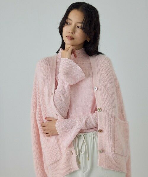 ROPE' / ロペ Tシャツ | ボタニカルダイフレアスリーブハイネックカットソー/イージーケア・アンサンブル対応 | 詳細13