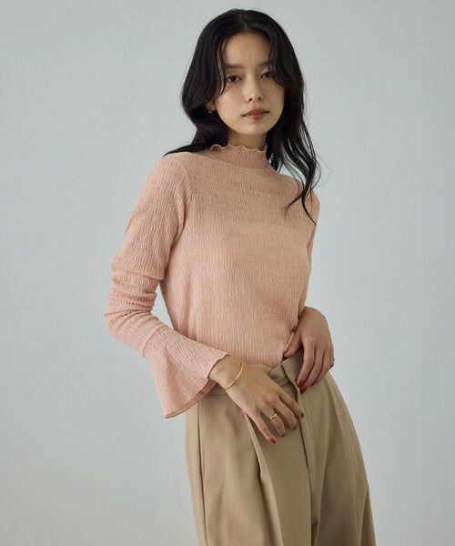 ROPE' / ロペ Tシャツ | ボタニカルダイフレアスリーブハイネックカットソー/イージーケア・アンサンブル対応 | 詳細14