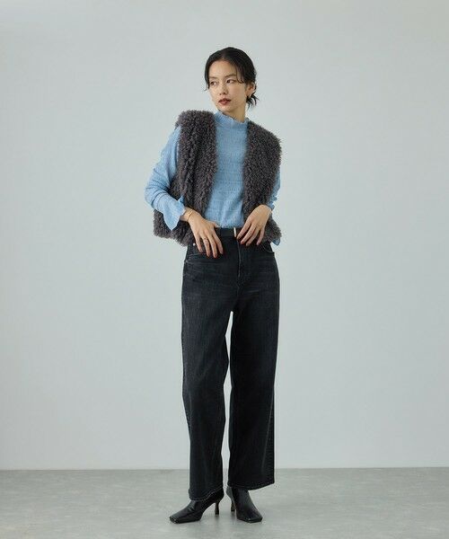 ROPE' / ロペ Tシャツ | ボタニカルダイフレアスリーブハイネックカットソー/イージーケア・アンサンブル対応 | 詳細4