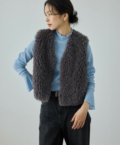 ROPE' / ロペ Tシャツ | ボタニカルダイフレアスリーブハイネックカットソー/イージーケア・アンサンブル対応 | 詳細5