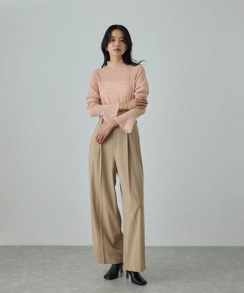 ROPE' / ロペ Tシャツ | ボタニカルダイフレアスリーブハイネックカットソー/イージーケア・アンサンブル対応 | 詳細6