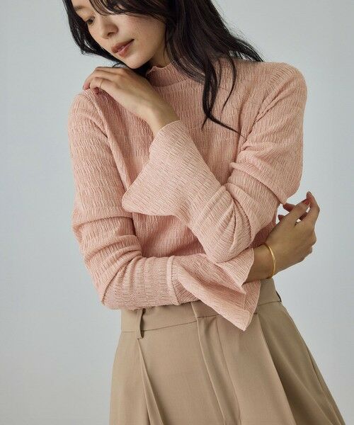 ROPE' / ロペ Tシャツ | ボタニカルダイフレアスリーブハイネックカットソー/イージーケア・アンサンブル対応 | 詳細7