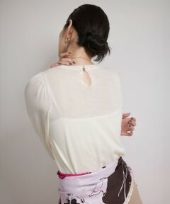 ROPE' / ロペ ニット・セーター | 袖ギャザークルーネックニットプルオーバー/イージーケア