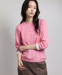 ROPE' / ロペ ニット・セーター | 袖ギャザークルーネックニットプルオーバー/イージーケア