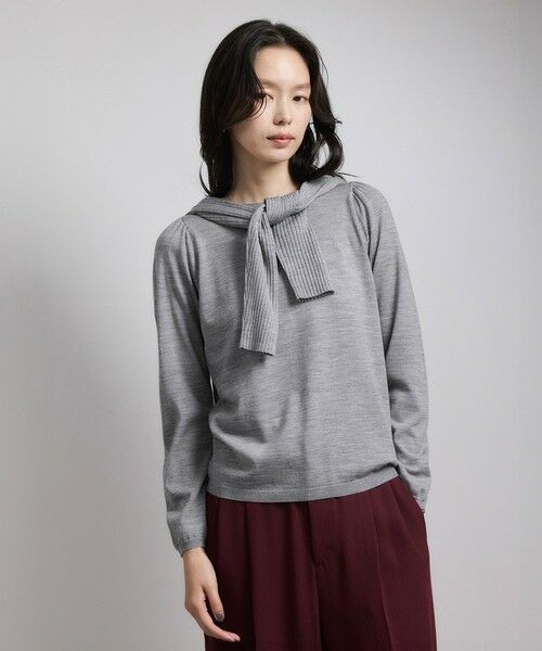 ROPE' / ロペ ニット・セーター | 袖ギャザークルーネックニットプルオーバー/イージーケア | 詳細1