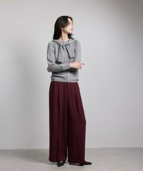 ROPE' / ロペ ニット・セーター | 袖ギャザークルーネックニットプルオーバー/イージーケア | 詳細3