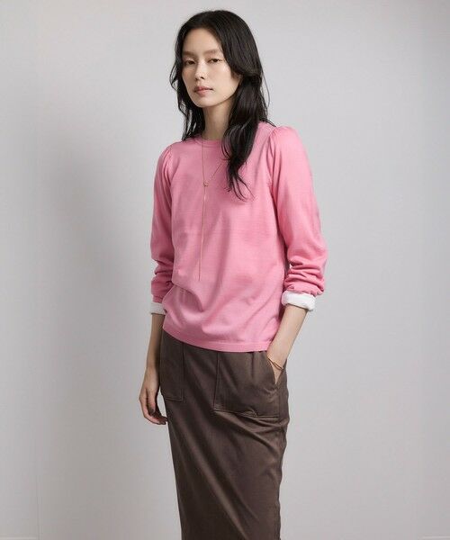 ROPE' / ロペ ニット・セーター | 袖ギャザークルーネックニットプルオーバー/イージーケア | 詳細9