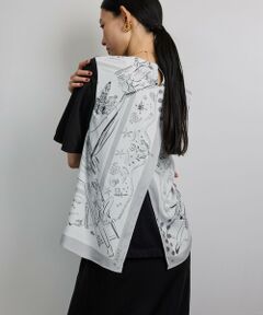 ROPE' / ロペ カットソー | 【洗える】【YUKO SAEKI for ROPE'・コラボ】スカーフ柄プリント Aラインカットソー