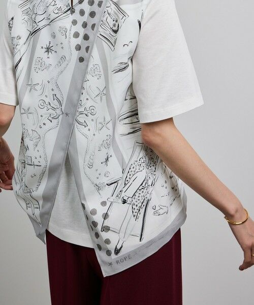 ROPE' / ロペ カットソー | 【洗える】【YUKO SAEKI for ROPE'・コラボ】スカーフ柄プリント Aラインカットソー | 詳細9
