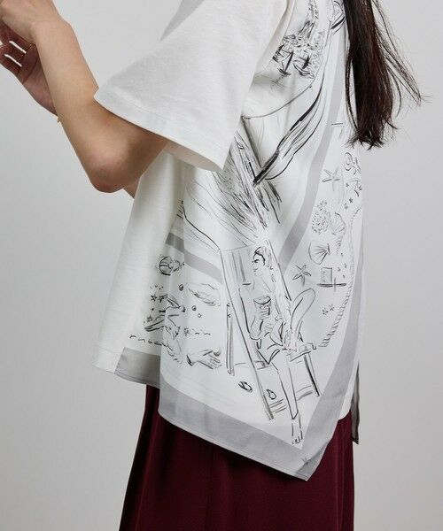 ROPE' / ロペ カットソー | 【洗える】【YUKO SAEKI for ROPE'・コラボ】スカーフ柄プリント Aラインカットソー | 詳細10