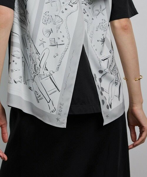 ROPE' / ロペ カットソー | 【洗える】【YUKO SAEKI for ROPE'・コラボ】スカーフ柄プリント Aラインカットソー | 詳細13