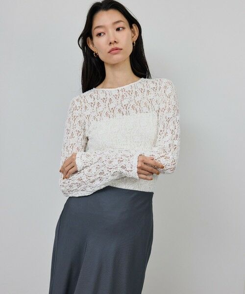 ROPE' / ロペ カットソー（半袖以外） | ストレッチレースカットソー/イージーケア | 詳細5