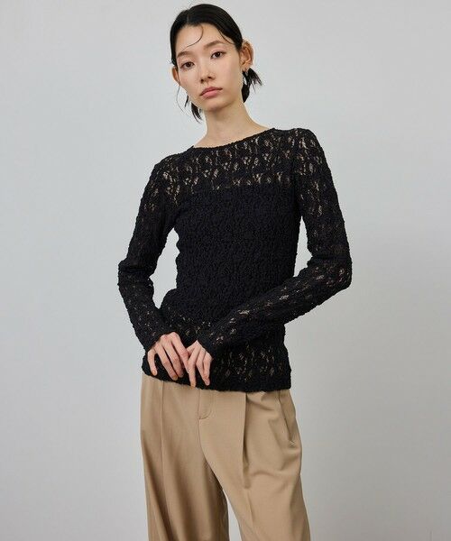 ROPE' / ロペ カットソー（半袖以外） | ストレッチレースカットソー/イージーケア | 詳細25
