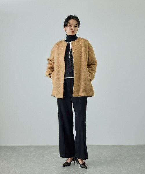 ROPE' / ロペ ニット・セーター | カシミヤ混 透かし柄バイカラーニット/イージーケア | 詳細12