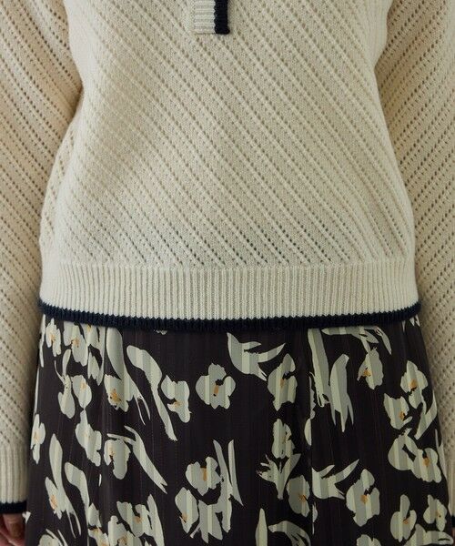 ROPE' / ロペ ニット・セーター | カシミヤ混 透かし柄バイカラーニット/イージーケア | 詳細20