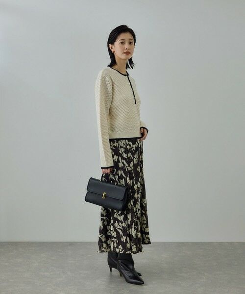 ROPE' / ロペ ニット・セーター | カシミヤ混 透かし柄バイカラーニット/イージーケア | 詳細4