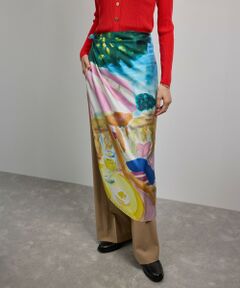 ROPE' / ロペ バンダナ・スカーフ | 【YUKO SAEKI for ROPE’・コラボ】スカーフ柄プリント シルクスカーフ/Lサイズ