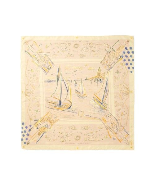 ROPE' / ロペ バンダナ・スカーフ | 【YUKO SAEKI for ROPE’・コラボ】スカーフ柄プリント シルクスカーフ/Lサイズ | 詳細13