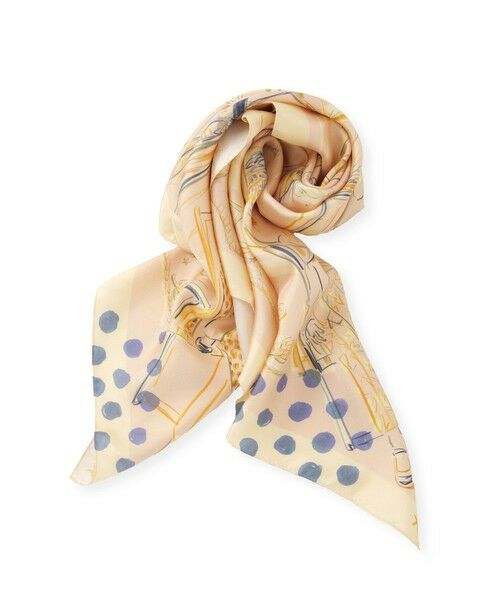 ROPE' / ロペ バンダナ・スカーフ | 【YUKO SAEKI for ROPE’・コラボ】スカーフ柄プリント シルクスカーフ/Lサイズ | 詳細14