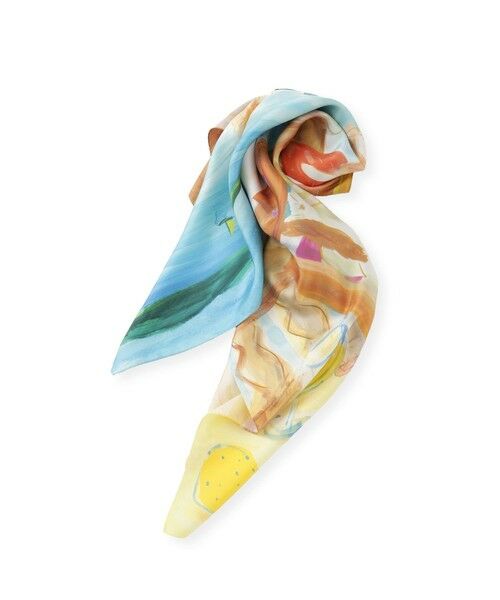 ROPE' / ロペ バンダナ・スカーフ | 【YUKO SAEKI for ROPE’・コラボ】スカーフ柄プリント シルクスカーフ/Lサイズ | 詳細17