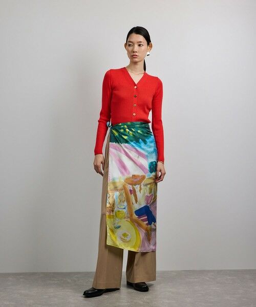 ROPE' / ロペ バンダナ・スカーフ | 【YUKO SAEKI for ROPE’・コラボ】スカーフ柄プリント シルクスカーフ/Lサイズ | 詳細18