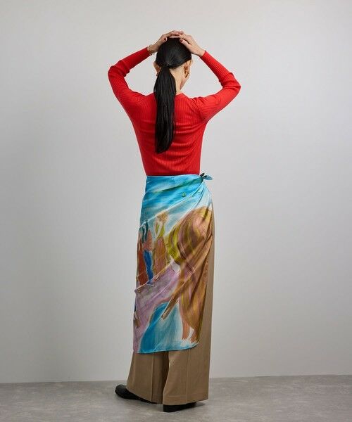 ROPE' / ロペ バンダナ・スカーフ | 【YUKO SAEKI for ROPE’・コラボ】スカーフ柄プリント シルクスカーフ/Lサイズ | 詳細19