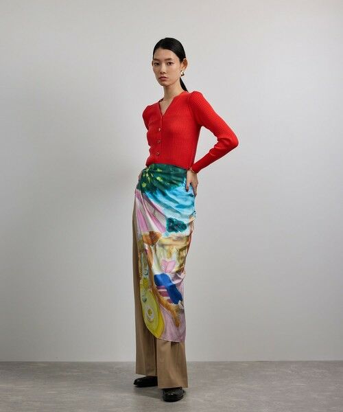 ROPE' / ロペ バンダナ・スカーフ | 【YUKO SAEKI for ROPE’・コラボ】スカーフ柄プリント シルクスカーフ/Lサイズ | 詳細20