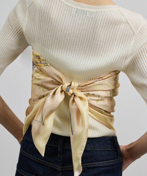 ROPE' / ロペ バンダナ・スカーフ | 【YUKO SAEKI for ROPE’・コラボ】スカーフ柄プリント シルクスカーフ/Lサイズ | 詳細21