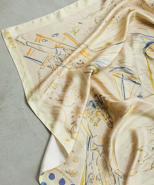 ROPE' / ロペ バンダナ・スカーフ | 【YUKO SAEKI for ROPE’・コラボ】スカーフ柄プリント シルクスカーフ/Lサイズ | 詳細26