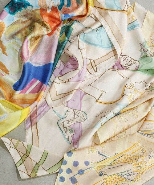 ROPE' / ロペ バンダナ・スカーフ | 【YUKO SAEKI for ROPE’・コラボ】スカーフ柄プリント シルクスカーフ/Lサイズ | 詳細27