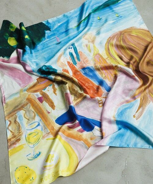 ROPE' / ロペ バンダナ・スカーフ | 【YUKO SAEKI for ROPE’・コラボ】スカーフ柄プリント シルクスカーフ/Lサイズ | 詳細29