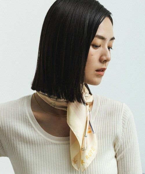 ROPE' / ロペ バンダナ・スカーフ | 【YUKO SAEKI for ROPE’・コラボ】スカーフ柄プリント シルクスカーフ/Lサイズ | 詳細3