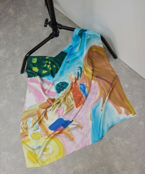 ROPE' / ロペ バンダナ・スカーフ | 【YUKO SAEKI for ROPE’・コラボ】スカーフ柄プリント シルクスカーフ/Lサイズ | 詳細6